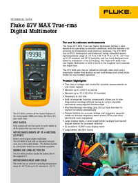 Thumbnail of document Data Sheet - 87V MAX/E2 Kit True-rms Digital Multimeter